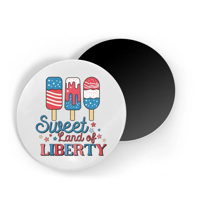 Retro Ice Cream 4th of July Sweet Land of Liberty Toddler Magnet