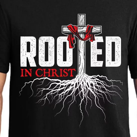 Rooted In Christ Christian Faith Religious Jesus Christ Pajama Set