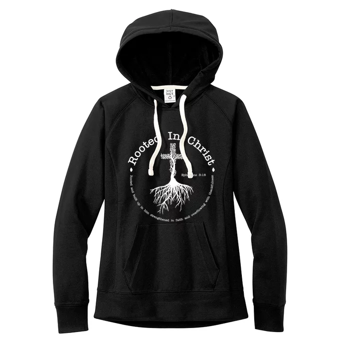 Rooted In Christ Christianity Quote Women's Fleece Hoodie