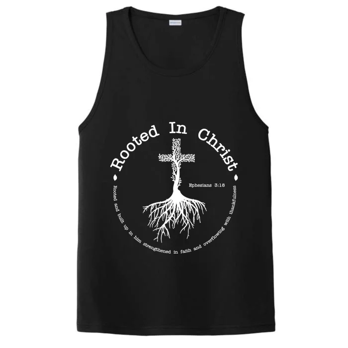 Rooted In Christ Christianity Quote Performance Tank