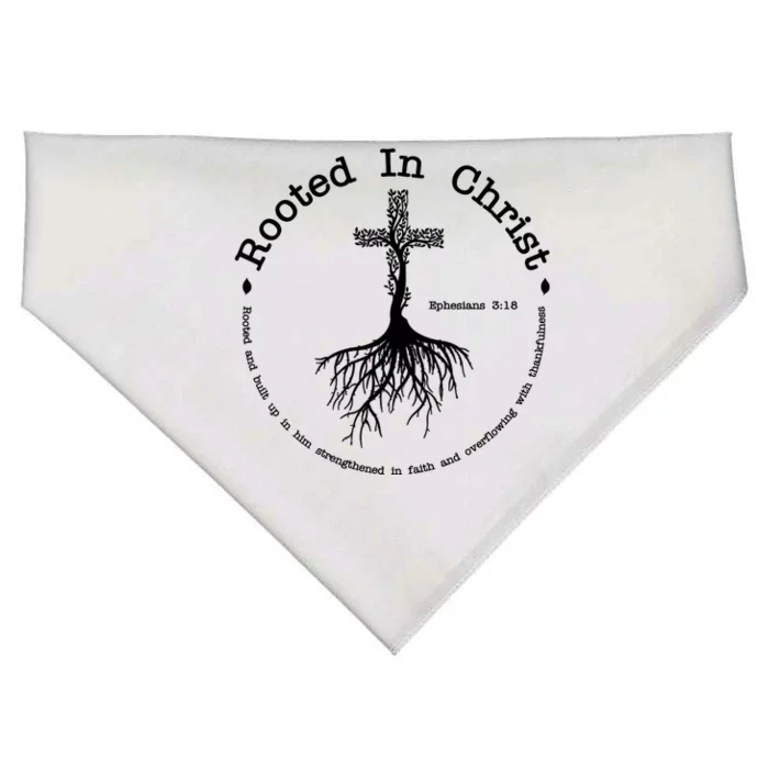 Rooted In Christ Christianity Quote USA-Made Doggie Bandana