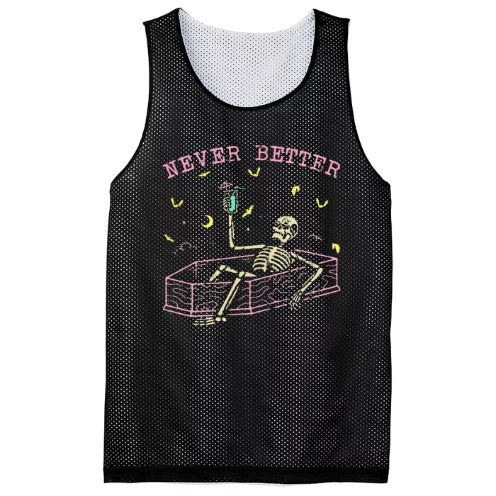 Relaxing In Coffin Night Never Better Skeletons Mesh Reversible Basketball Jersey Tank