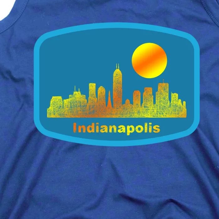 Retro Indianapolis City Skyline Cool Gift Tank Top