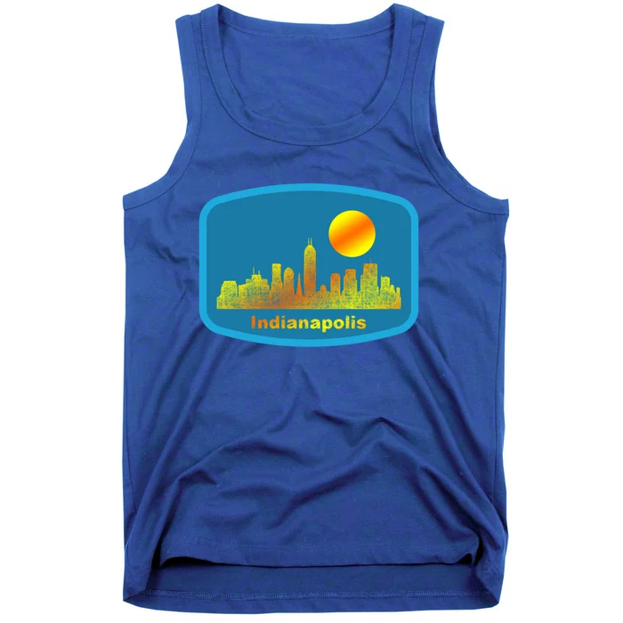 Retro Indianapolis City Skyline Cool Gift Tank Top