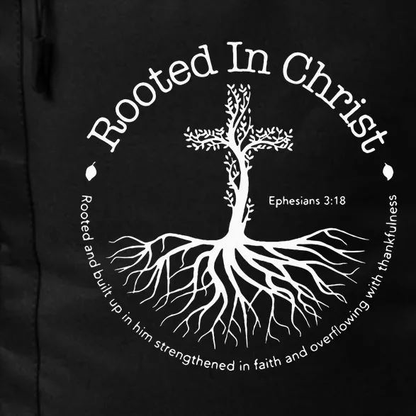 Rooted In Christ Jesus Cross Pray Bible Verse Christian Daily Commute Backpack