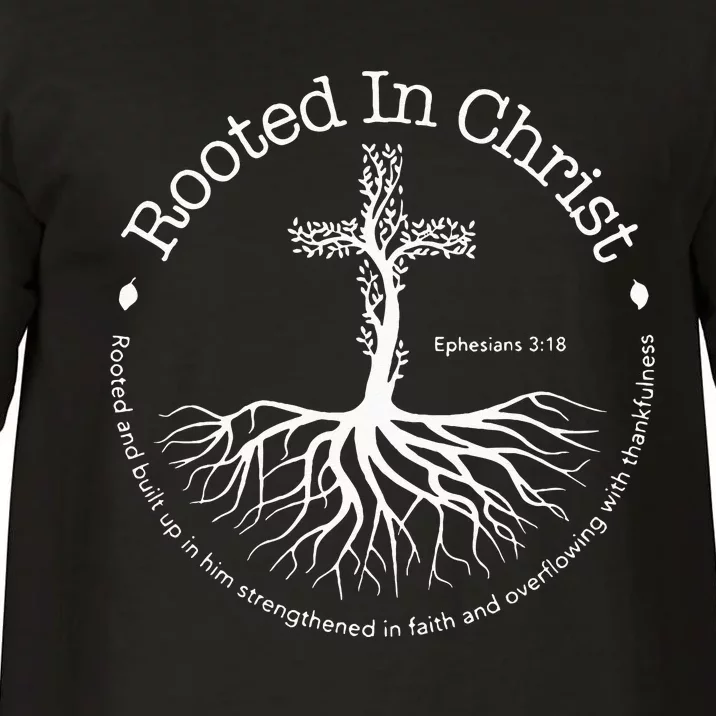 Rooted In Christ Jesus Cross Pray Bible Verse Christian Comfort Colors T-Shirt