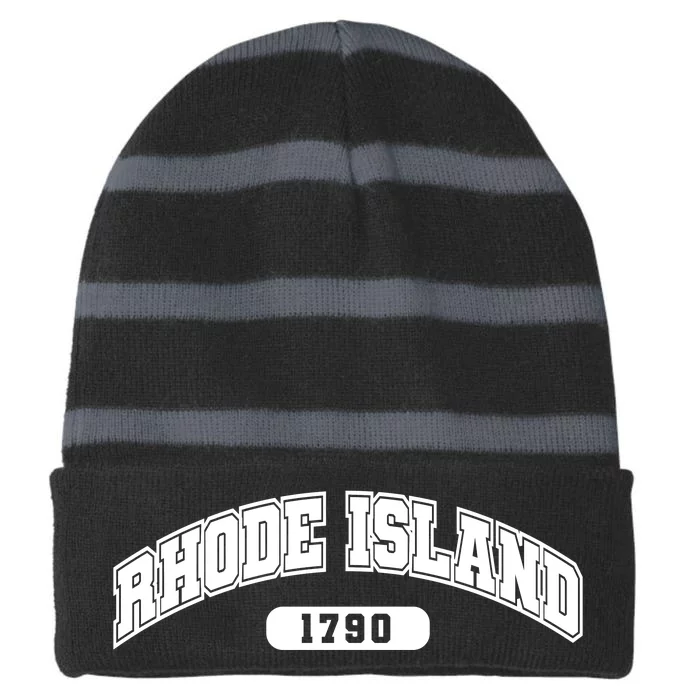 Rhode Island Collegiate Style 1790 Striped Beanie with Solid Band