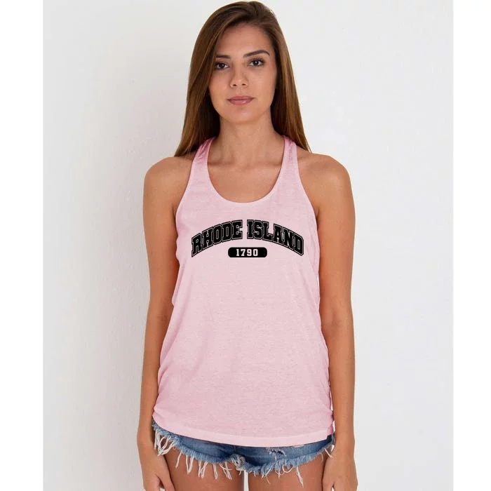 Rhode Island Collegiate Style 1790 Women's Knotted Racerback Tank