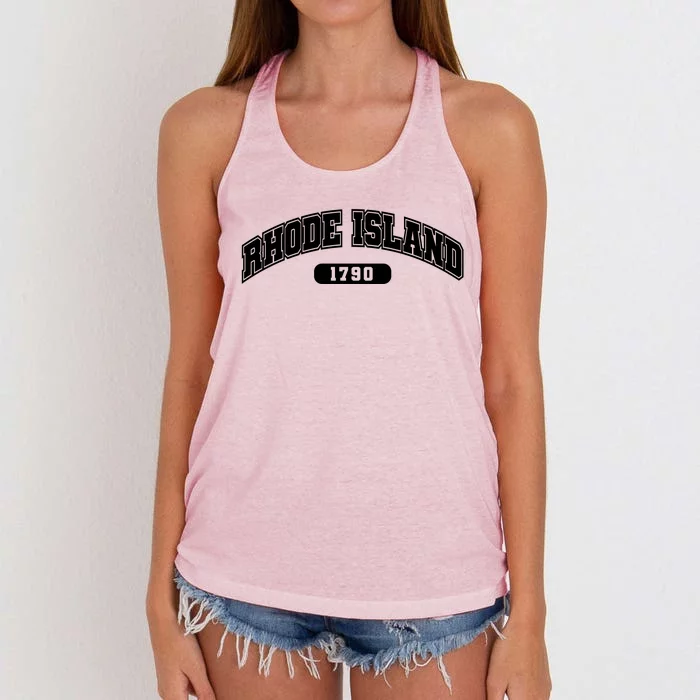 Rhode Island Collegiate Style 1790 Women's Knotted Racerback Tank