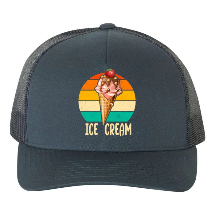 Retro Ice Cream Cone Vintage Ice Cream Lovers Yupoong Adult 5-Panel Trucker Hat