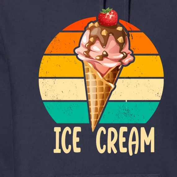 Retro Ice Cream Cone Vintage Ice Cream Lovers Premium Hoodie