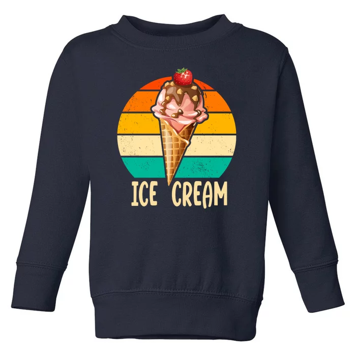 Retro Ice Cream Cone Vintage Ice Cream Lovers Toddler Sweatshirt