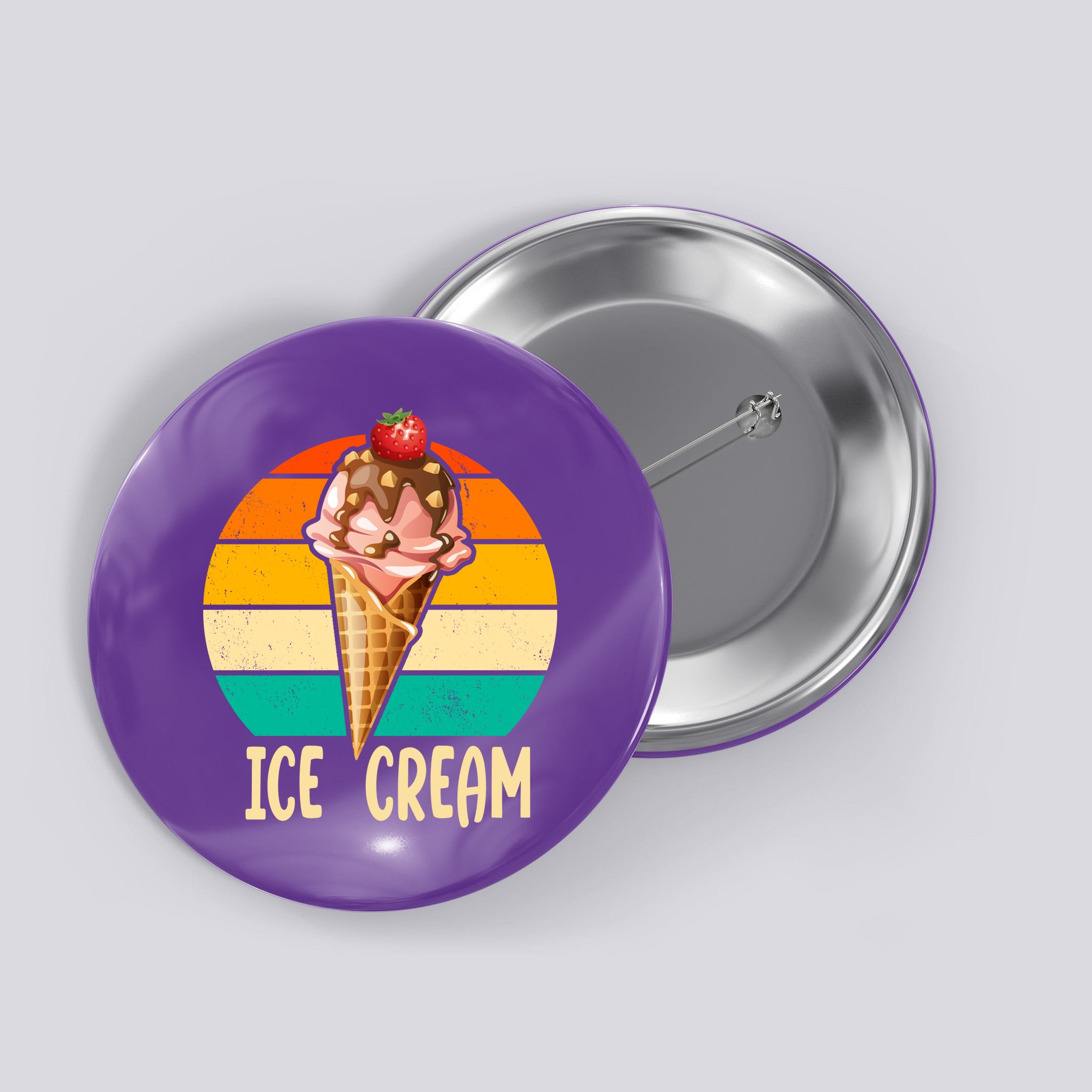 Retro Ice Cream Cone Vintage Ice Cream Lovers Button Teeshirtpalace 9548