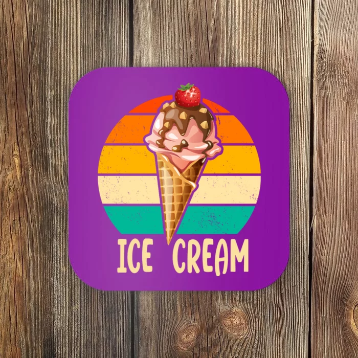 Retro Ice Cream Cone Vintage Ice Cream Lovers Coaster