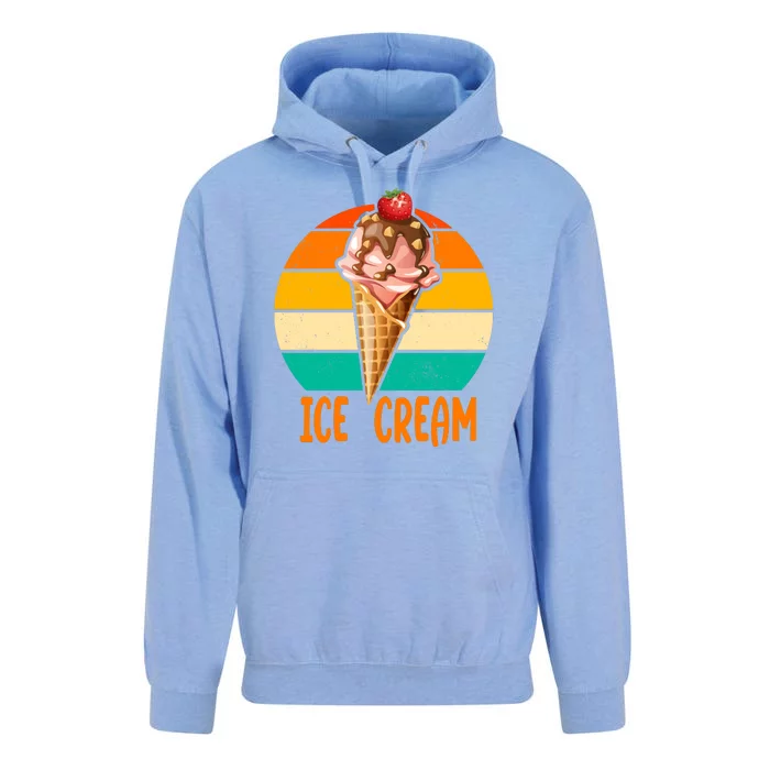 Retro Ice Cream Cone Vintage Ice Cream Lovers Unisex Surf Hoodie