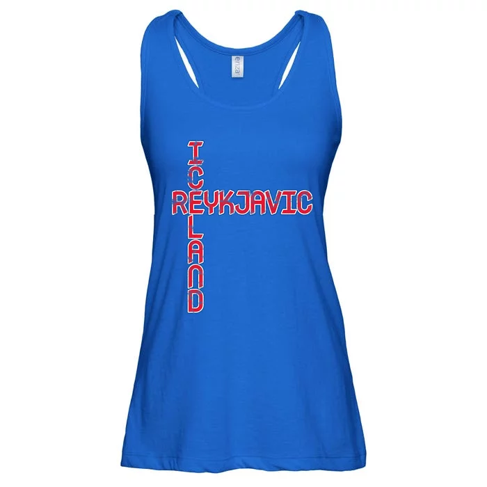 Reykjavik Iceland Cross Travel Scandinavia Pride Reykjavik Cool Gift Ladies Essential Flowy Tank