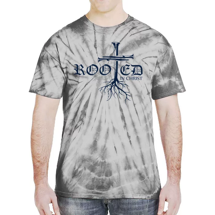 Rooted In Christ Christian Cross Religious Gifts Tie-Dye T-Shirt