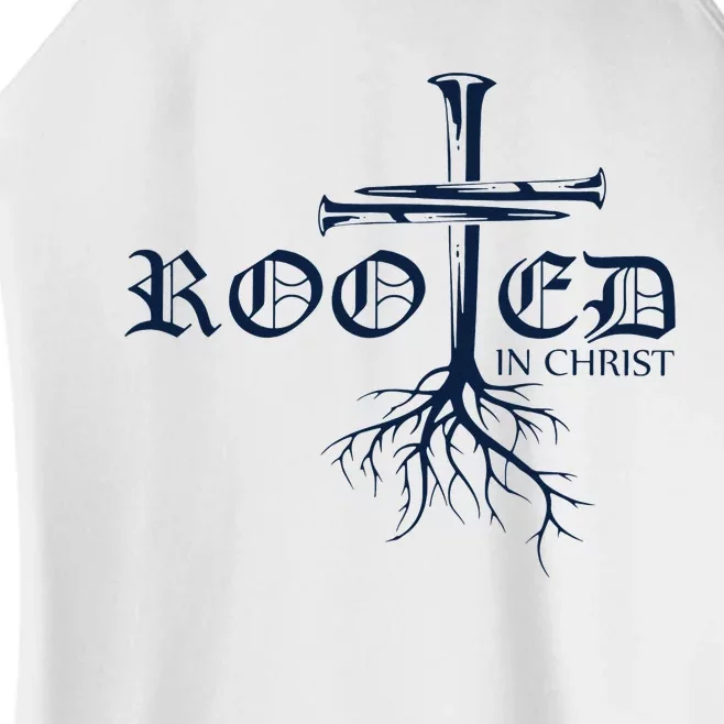 Rooted In Christ Christian Cross Religious Gifts Women’s Perfect Tri Rocker Tank