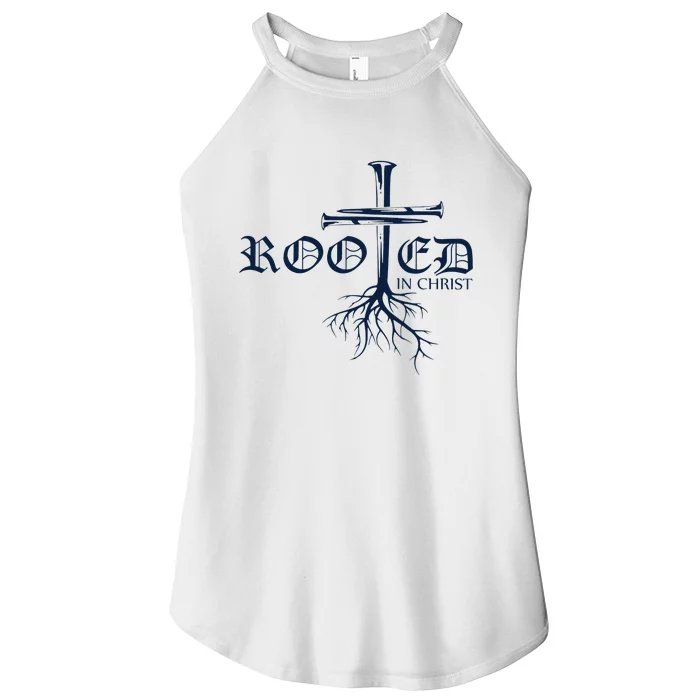 Rooted In Christ Christian Cross Religious Gifts Women’s Perfect Tri Rocker Tank