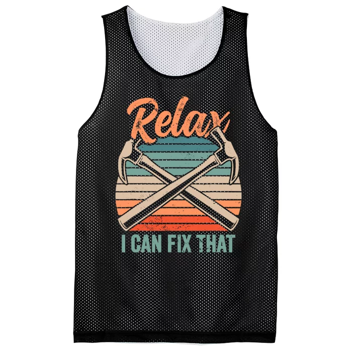 Relax I Can Fix That Repairing Handy Handyman Diy Mesh Reversible Basketball Jersey Tank