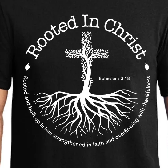 Rooted In Christ Jesus Cross Pray Bible Verse Christian Pajama Set