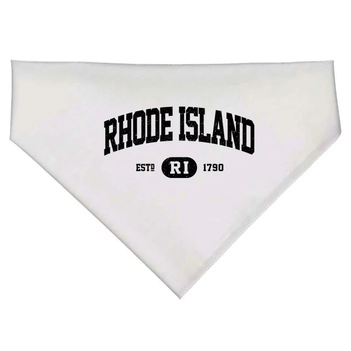 Rhode Island Cute Gift Retro Vintage Rhode Island Gift Ri USA-Made Doggie Bandana