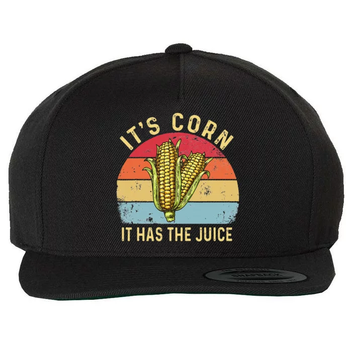 Retro It`s Corn It Has The Juice Funny Corn Trendy Wool Snapback Cap