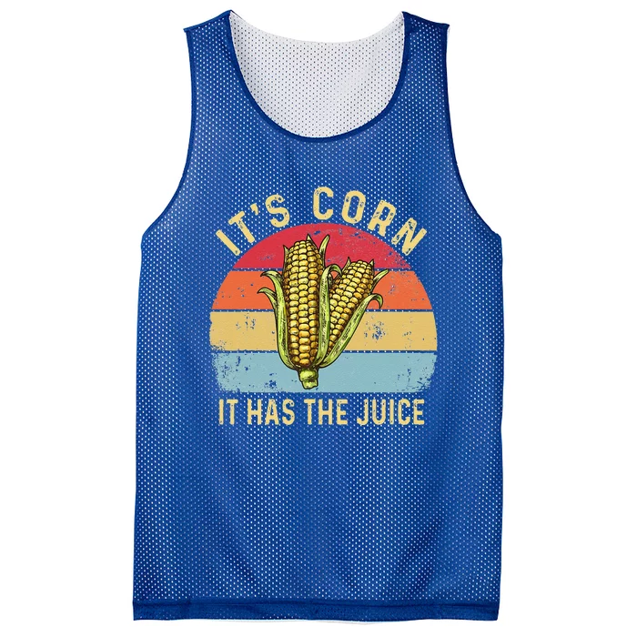 Retro It`s Corn It Has The Juice Funny Corn Trendy Mesh Reversible Basketball Jersey Tank