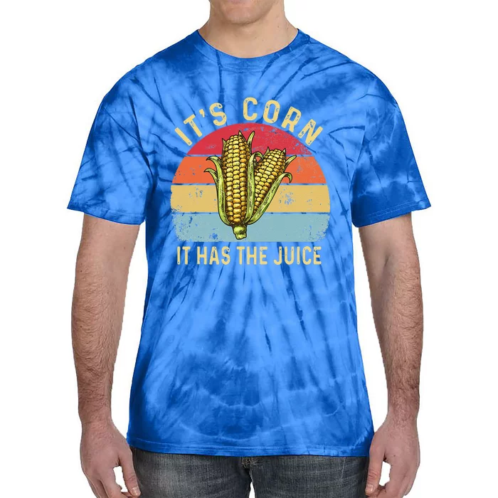 Retro It`s Corn It Has The Juice Funny Corn Trendy Tie-Dye T-Shirt