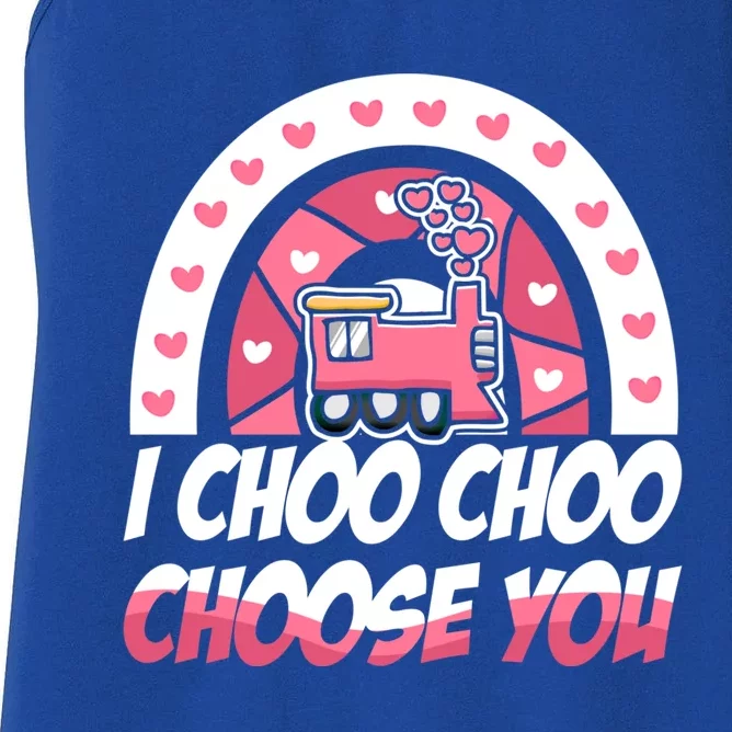 Rainbow I Choo Choo Choose You Valentines Day Train Gift Women's Racerback Tank