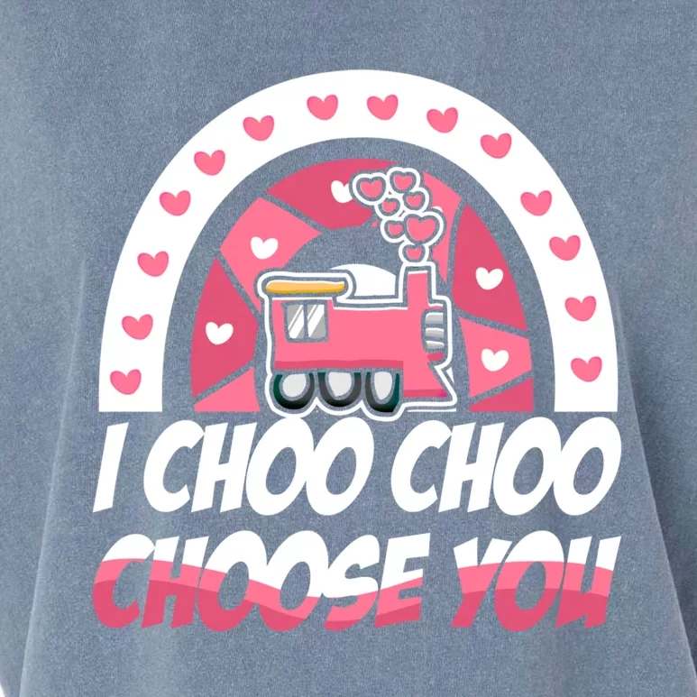 Rainbow I Choo Choo Choose You Valentines Day Train Gift Garment-Dyed Women's Muscle Tee