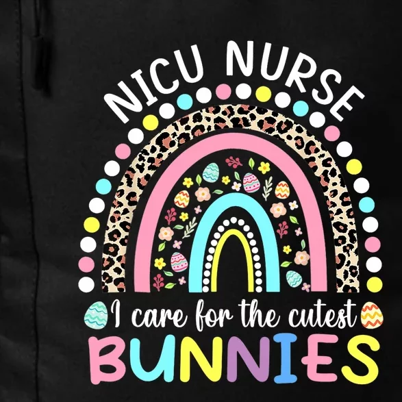 Rainbow I Care For The Cutest Bunnies NICU Nurse Easter Day Daily Commute Backpack