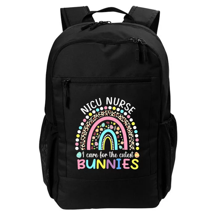 Rainbow I Care For The Cutest Bunnies NICU Nurse Easter Day Daily Commute Backpack