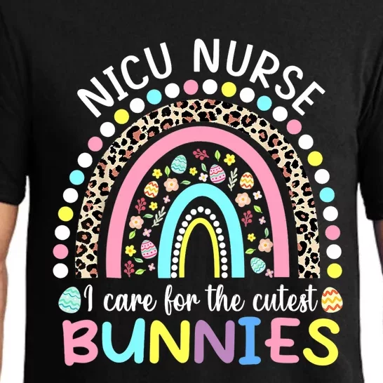 Rainbow I Care For The Cutest Bunnies NICU Nurse Easter Day Pajama Set