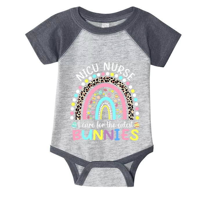 Rainbow I Care For The Cutest Bunnies NICU Nurse Easter Day Infant Baby Jersey Bodysuit