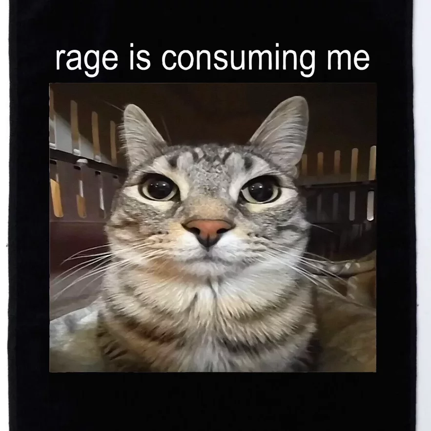 Rage Is Consuming Me Silly Staring Cat Meme Platinum Collection Golf Towel