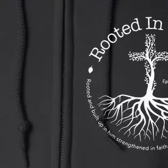 Rooted In Christ Cross Pray God Bible Verse Christian Gifts Full Zip Hoodie