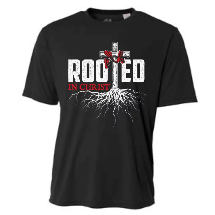 Rooted In Christ Christian Faith Religious Jesus Christ Cooling Performance Crew T-Shirt