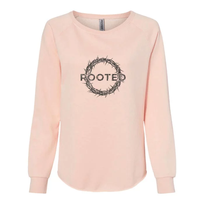 Rooted In Christ Womens California Wash Sweatshirt