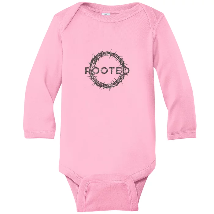 Rooted In Christ Baby Long Sleeve Bodysuit