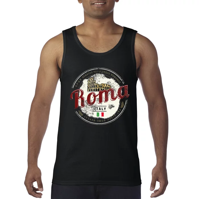 Rome Italy Colosseum Vintage Souvenir Tank Top