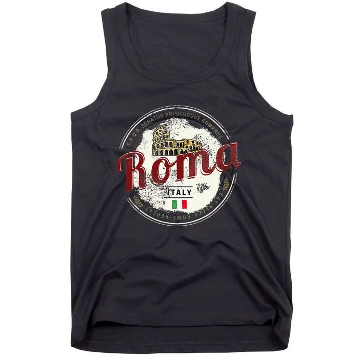 Rome Italy Colosseum Vintage Souvenir Tank Top