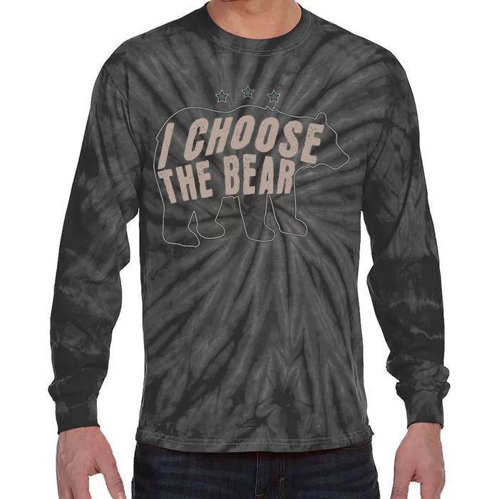 Retro I Choose The Bear Women Rights Tie-Dye Long Sleeve Shirt