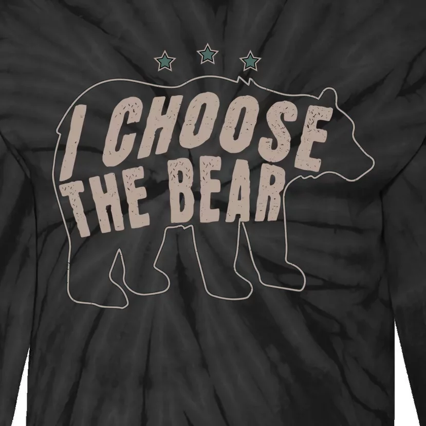 Retro I Choose The Bear Women Rights Tie-Dye Long Sleeve Shirt