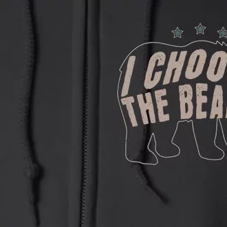 Retro I Choose The Bear Women Rights Full Zip Hoodie