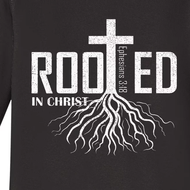 Rooted In Christ Christian Religious Christian Baby Long Sleeve Bodysuit