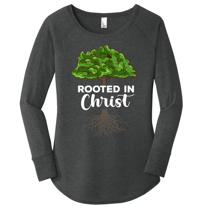 Rooted In Christ Theology Jesus Christ Christian Faith Women's Perfect Tri Tunic Long Sleeve Shirt