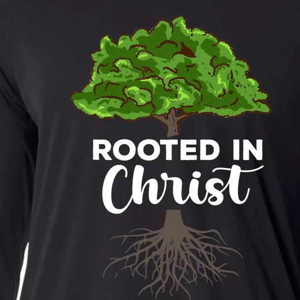 Rooted In Christ Theology Jesus Christ Christian Faith Cooling Performance Long Sleeve Crew