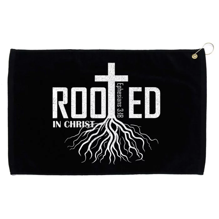 Rooted In Christ Christian Religious Christian Grommeted Golf Towel