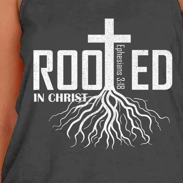 Rooted In Christ Christian Religious Christian Women's Knotted Racerback Tank